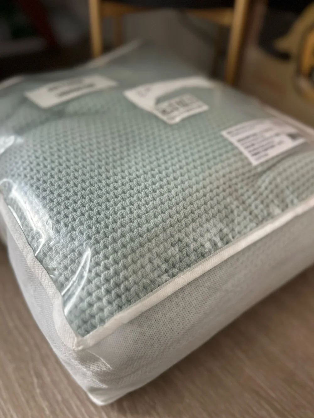 Legends Hotel Garter Stitch Cotton Blanket Full/Queen Cloud Blue NWT Retail $246